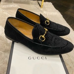 Mens Gucci loafers suede black GG size 10uk